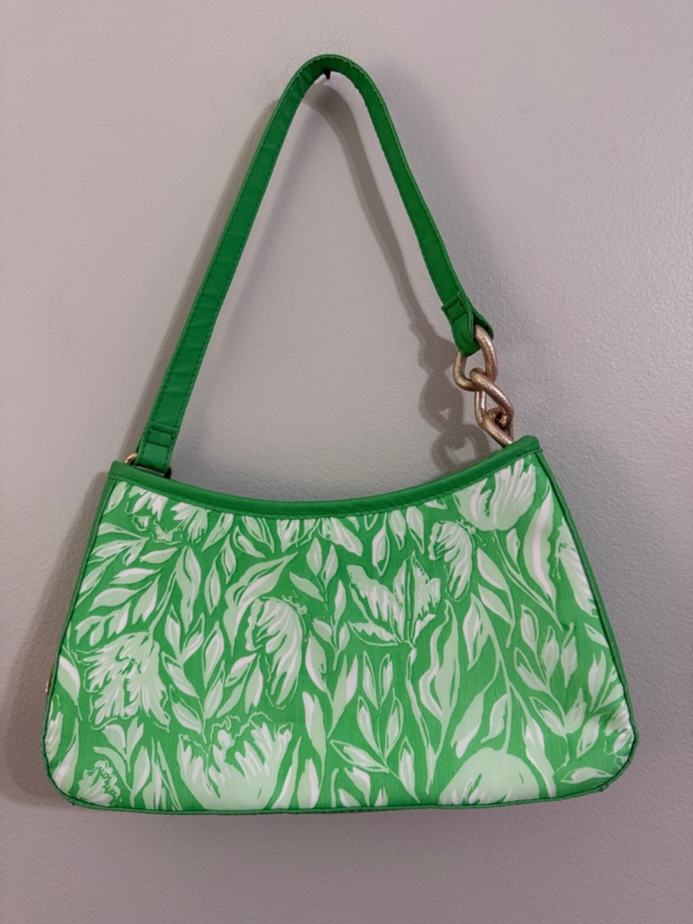 Green Floral Print Shoulder Bag - Picture 2 of 7